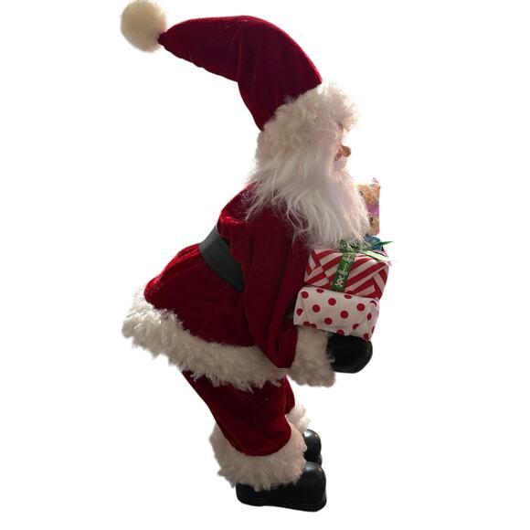 Santa claus carring presents, bent over trying to place the presents18” tall NWT - Picture 2 of 6